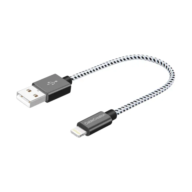CableCreation Lightning naar USB-A kabel 0,15 m zwart