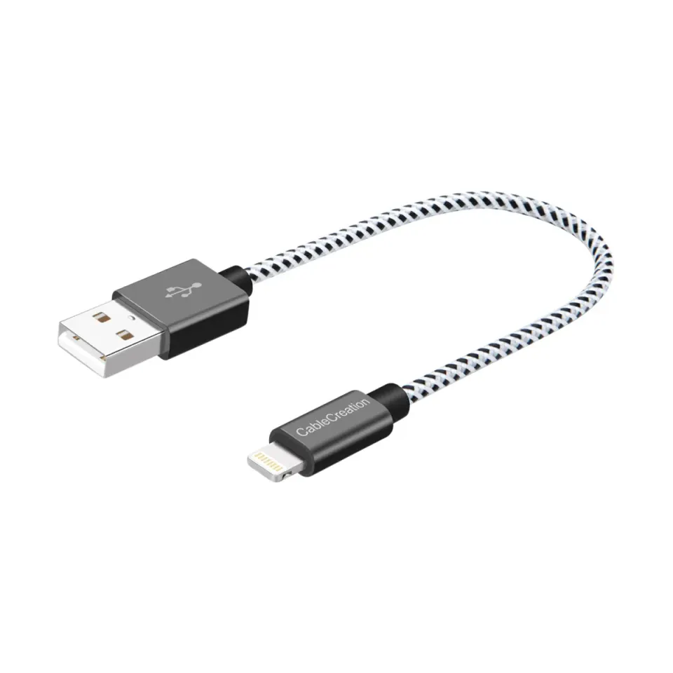 CableCreation Lightning naar USB-A kabel 0,15 m zwart
