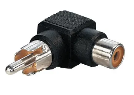 T.E.G. cinch koppeling haaks mono M/F zwart