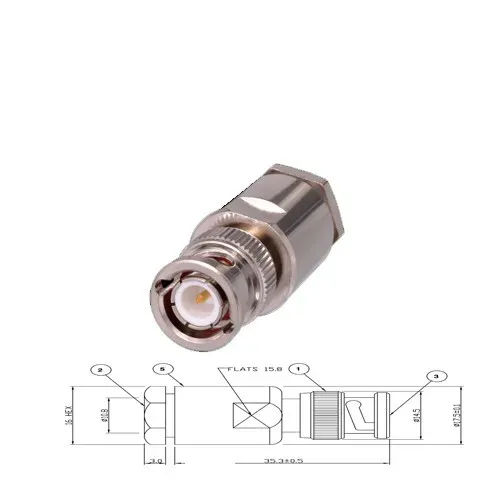 T.E.G. BNC soldeerplug male H1000 kabel