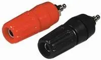 T.E.G. banaan stekkerbus 4mm met klem rood chassis