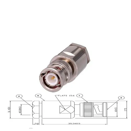 T.E.G. BNC Soldeerplug Male RG11/213/393 Kabel