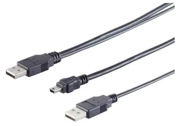 Microconnect USB 2.0 dual-power kabel 0,5m Y-kabel
