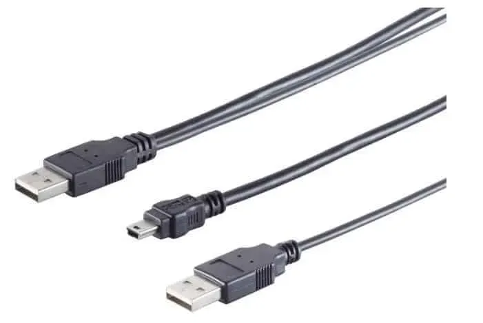 Microconnect USB 2.0 dual-power kabel 0,5m Y-kabel