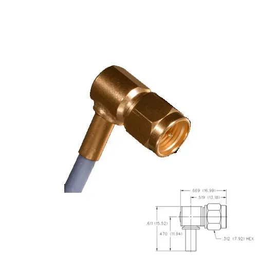 T.E.G. SMA Crimpstekker Male Haaks voor RG58 kabel