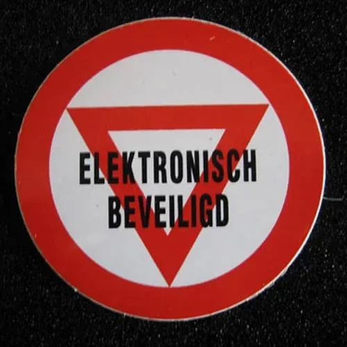 T.E.G. Alarmsticker Glas 60mm Rond Zelfklevend