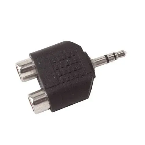 T.E.G. 3,5 mm stereo verloopadapter 2x cinch zwart