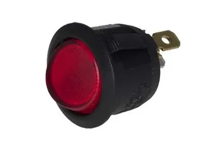 T.E.G. Wipschakelaar Inbouw Rood 23mm 250V 10A met lamp