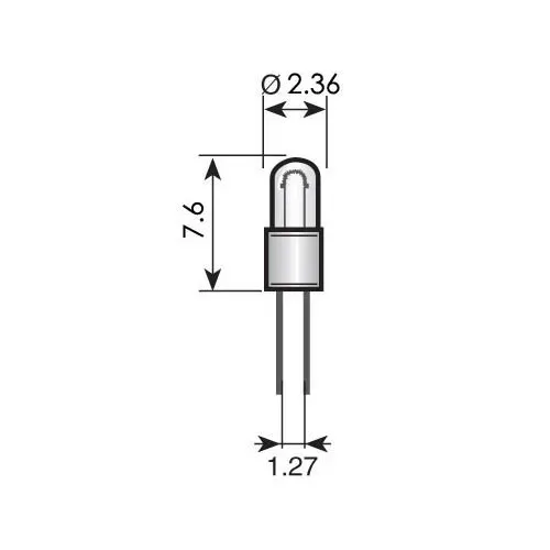 T.E.G. Bi-pin lampje 2,5V 110mA T3/4 10 stuks