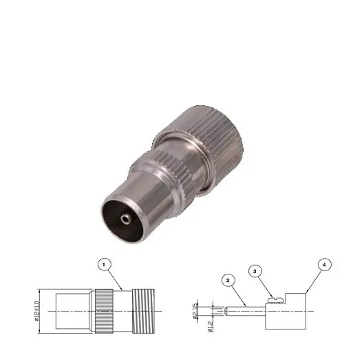 T.E.G. Antenneplug Female voor RG59 Kabel