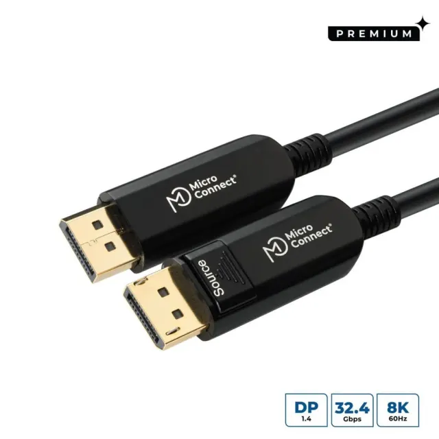 Microconnect Premium DisplayPort 1.4 kabel 20m glasvezel