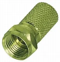 T.E.G. F-connector twist-on verguld 20mm coax