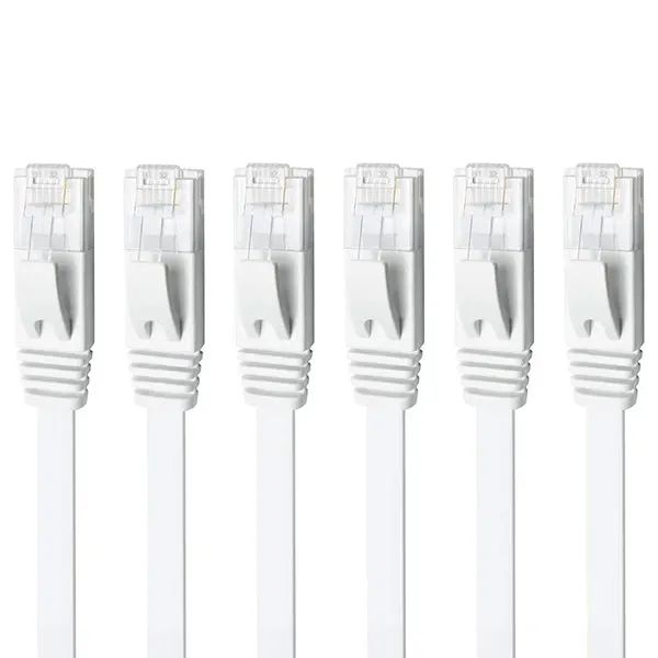 Yauhody Y-NC6-FW platte CAT6 netwerkkabel wit 6-pack 1Gbps