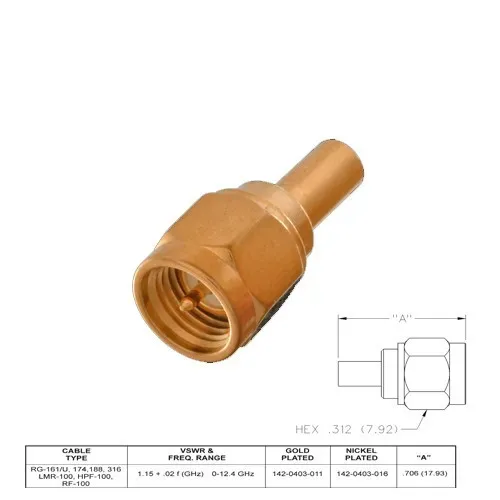 T.E.G. SMA male soldeerconnector RG174 RG316