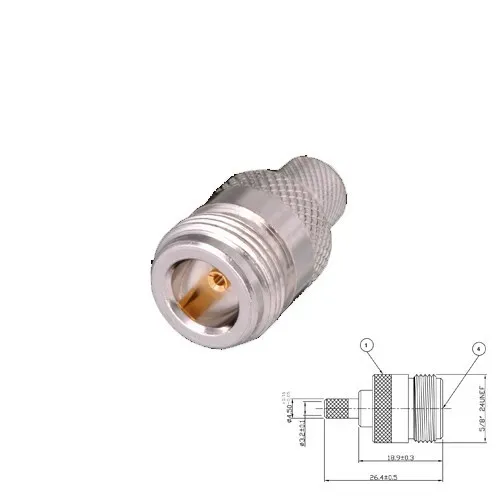 T.E.G. N female crimp connector RG58 coax