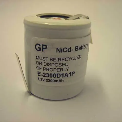 T.E.G. NiCad batterij 1,2V 34x30mm met lip