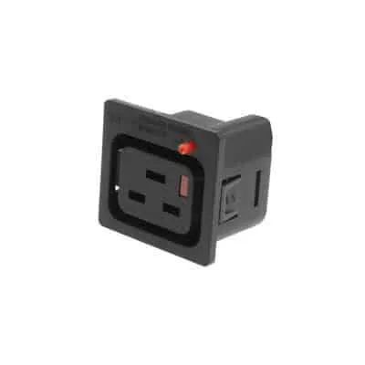 Microconnect C19 IEC Lock apparaataansluiting zwart vergrendelbaar