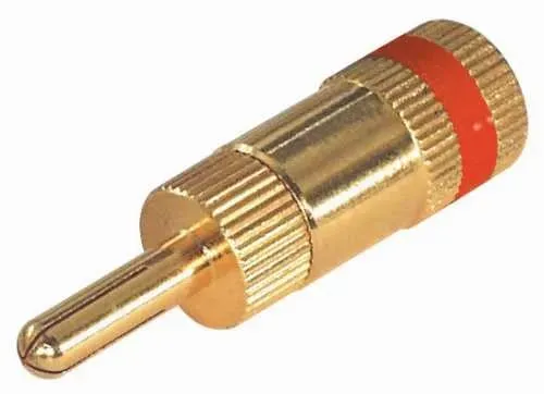 T.E.G. Banaanstekker 4mm Metaal Verguld Rood met Klem