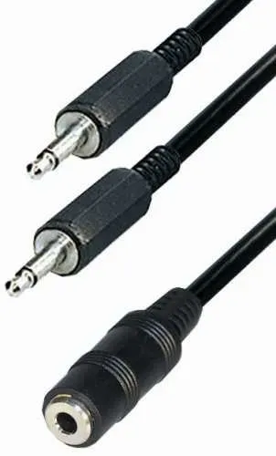 T.E.G. 3.5mm verbindingskabel 2x mono 0.2m stereo