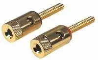 T.E.G. luidspreker klemaansluiting pen 20mm verguld rood