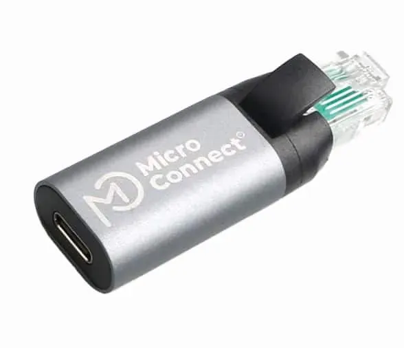 Microconnect USB-C naar RJ45 adapter 1000 Mbps ethernet