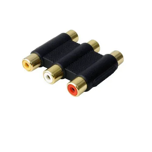 T.E.G. Cinch adapter 3x female verguld F/F