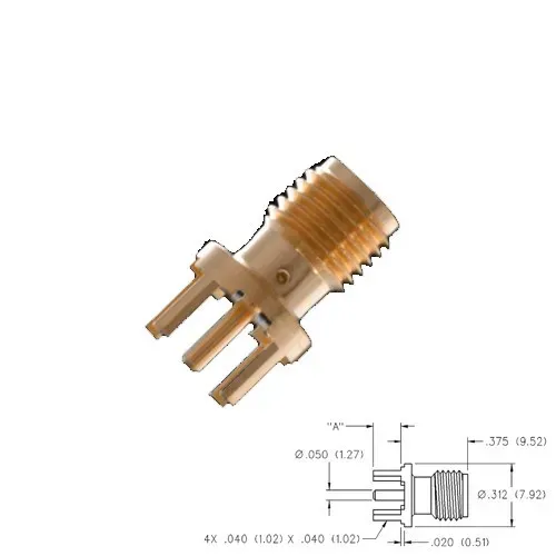 T.E.G. SMA female printconnector verticaal