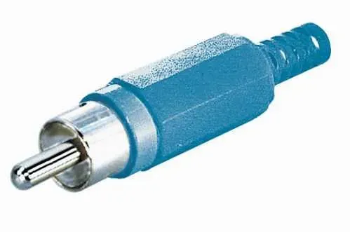 T.E.G. Cinch stekker male tulp plug blauw met tule