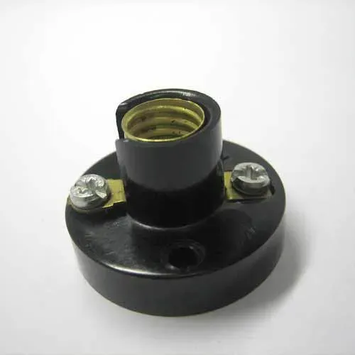 T.E.G. E14 Fitting op voet zwart met schroefaansluiting