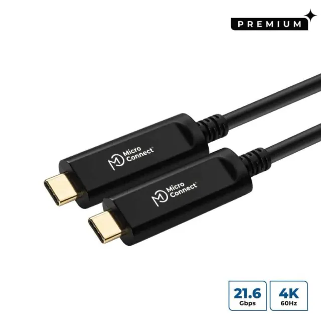 Microconnect Premium USB-C glasvezelkabel video 10m 4K