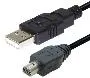 T.E.G. USB A naar mini USB 8-pin kabel 2m zwart
