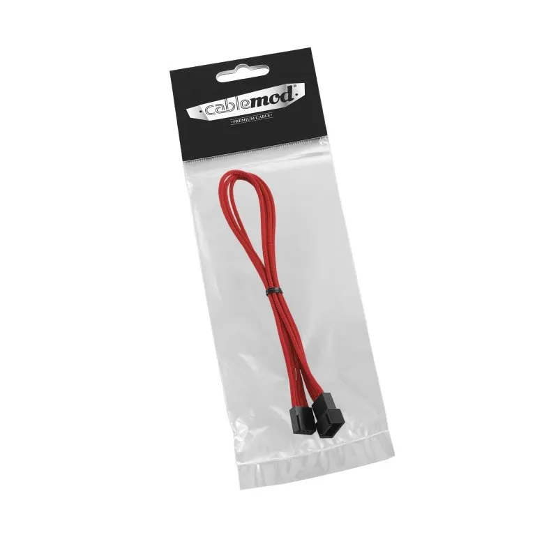 CableMod ModFlex 4-pin Fan verlengkabel 30cm rood sleeved