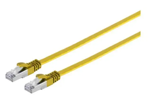 MicroConnect CAT6a U/FTP flat netwerkkabel 0,5m geel 10 Gbps