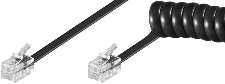Microconnect RJ10 kabel RJ10-RJ10 2m zwart M/M 4P4C