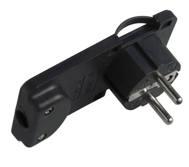 Microconnect haakse platte stekker zwart Schuko