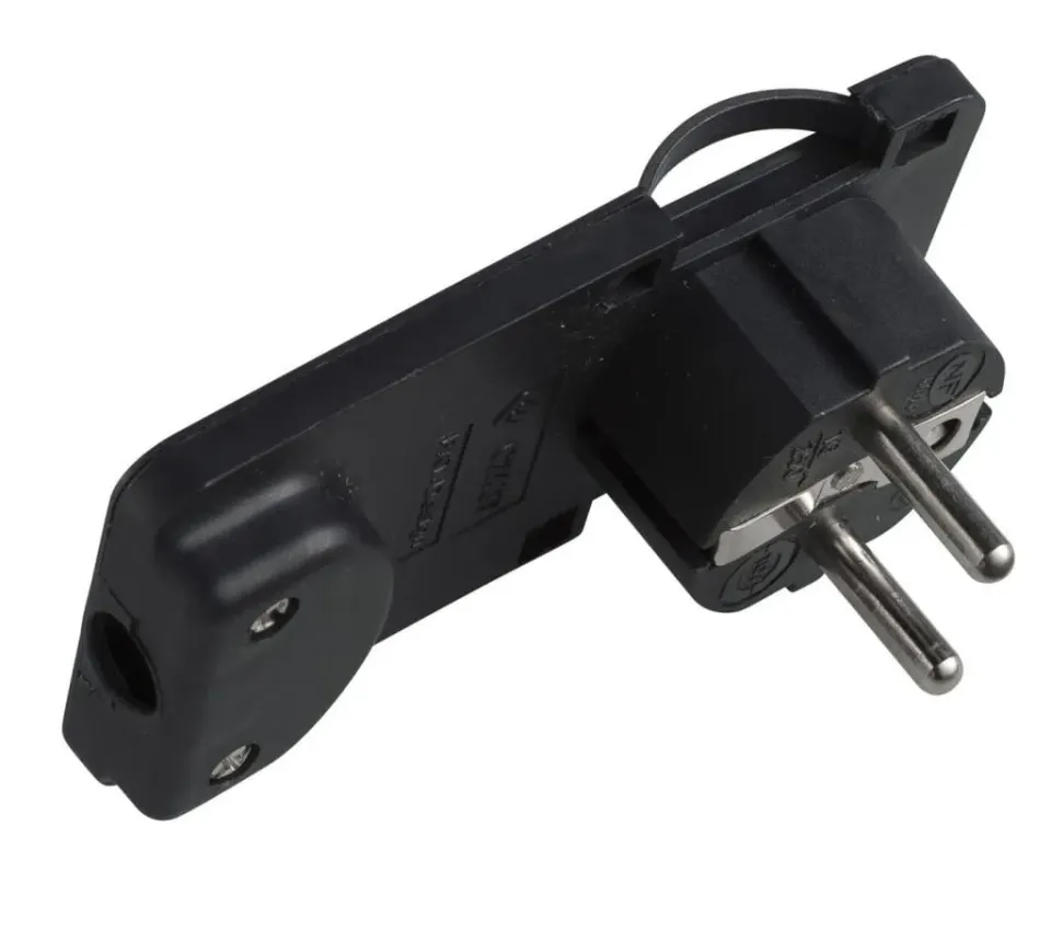 Microconnect haakse platte stekker zwart Schuko