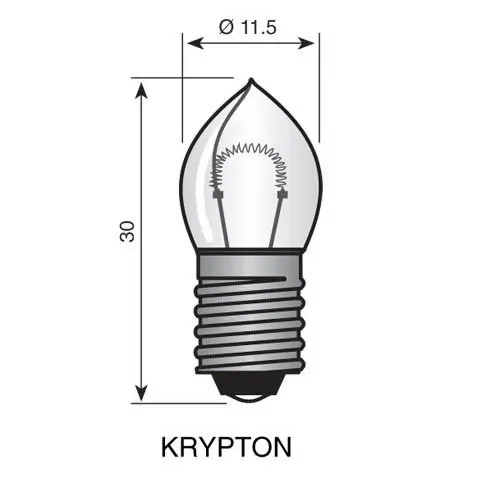 T.E.G. Krypton 3.8V 700mA E10 lampje 5 stuks