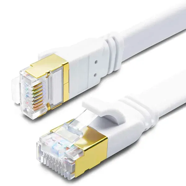 Yauhody Y-NC8-FW platte CAT8 netwerkkabel wit 40Gbps