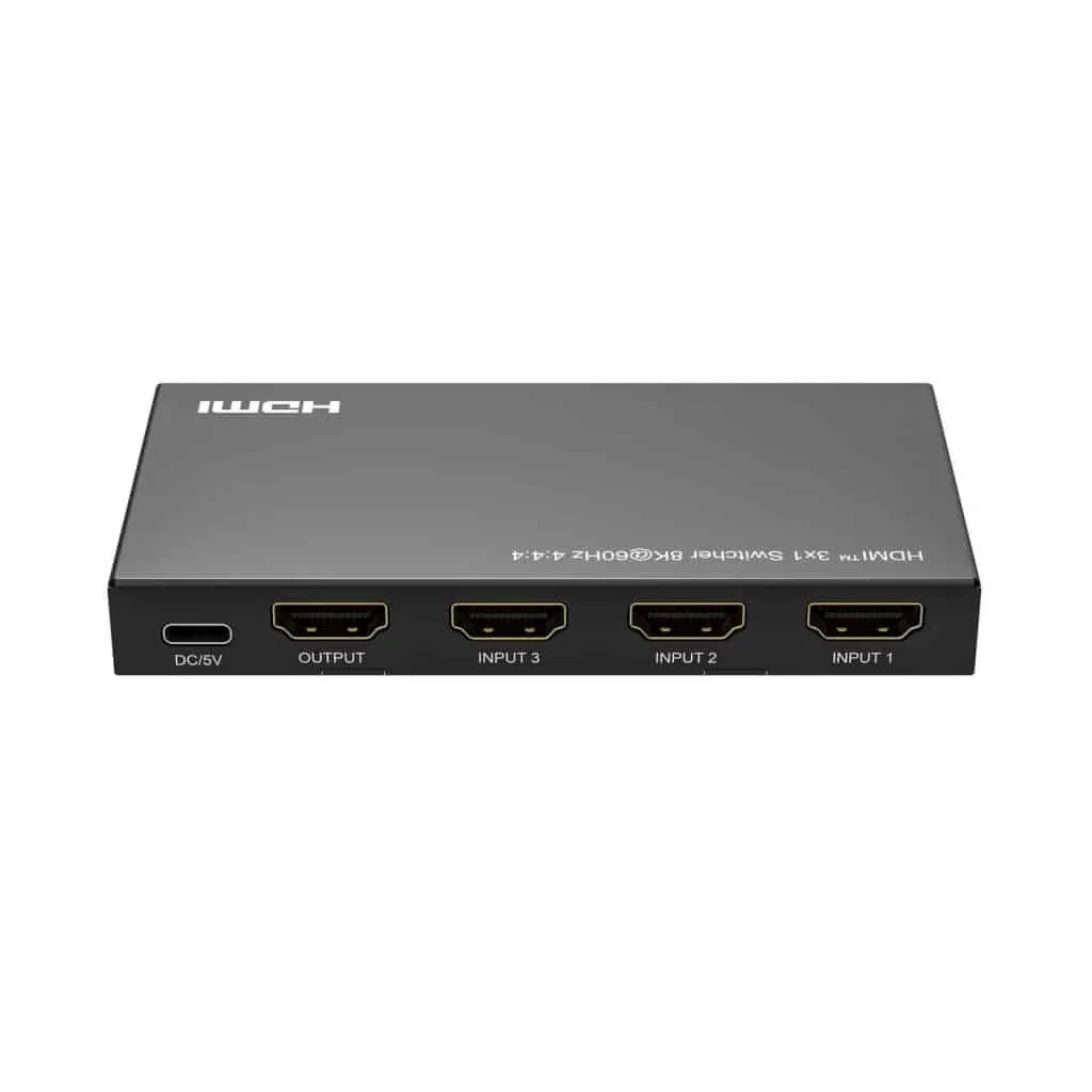Microconnect HDMI switch 3x1 8K@60Hz met afstandsbediening