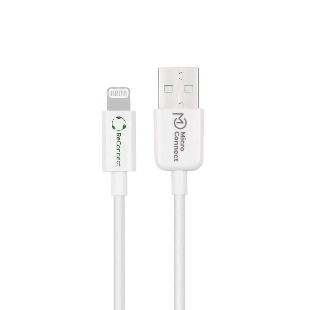 Microconnect ReConnect USB-A Lightning kabel 1m gerecycled