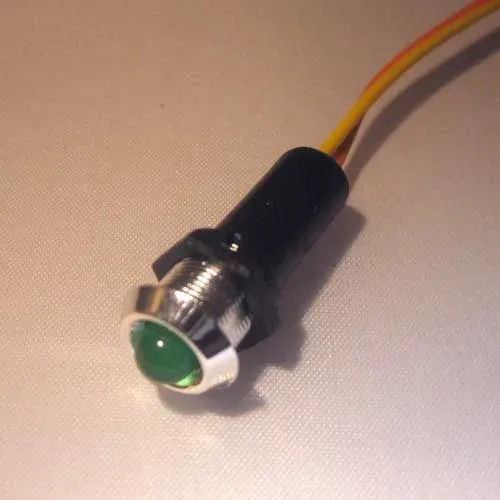 T.E.G. controle led groen knipper 12V chroom 8mm