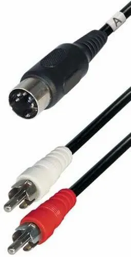 T.E.G. DIN 5-polig naar 2x cinch verloopkabel 1,5m