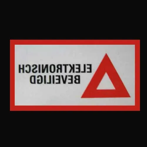 T.E.G. alarmsticker achter glas 77x44mm