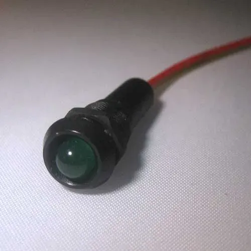 T.E.G. Controle LED groen 12V zwart 8mm
