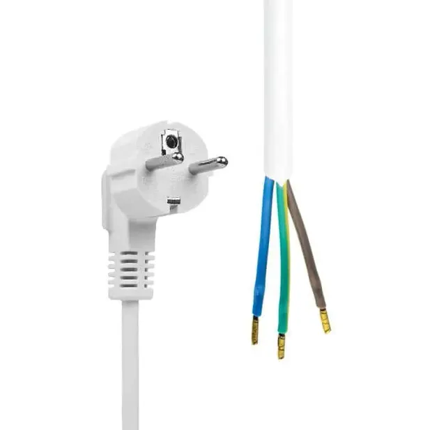 Microconnect MC-PE005SCHW-OE stroomkabel 5m wit open