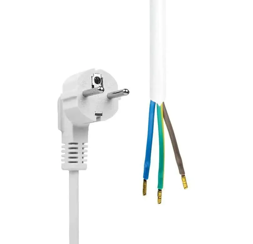 Microconnect MC-PE005SCHW-OE stroomkabel 5m wit open