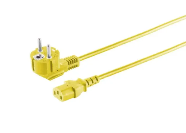Microconnect stroomkabel Schuko-C13 1,8m geel haaks