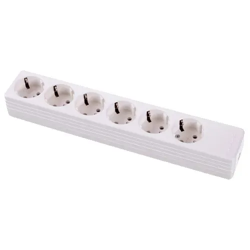 T.E.G. 6-voudig tafelcontactdoos wit zonder snoer randaarde