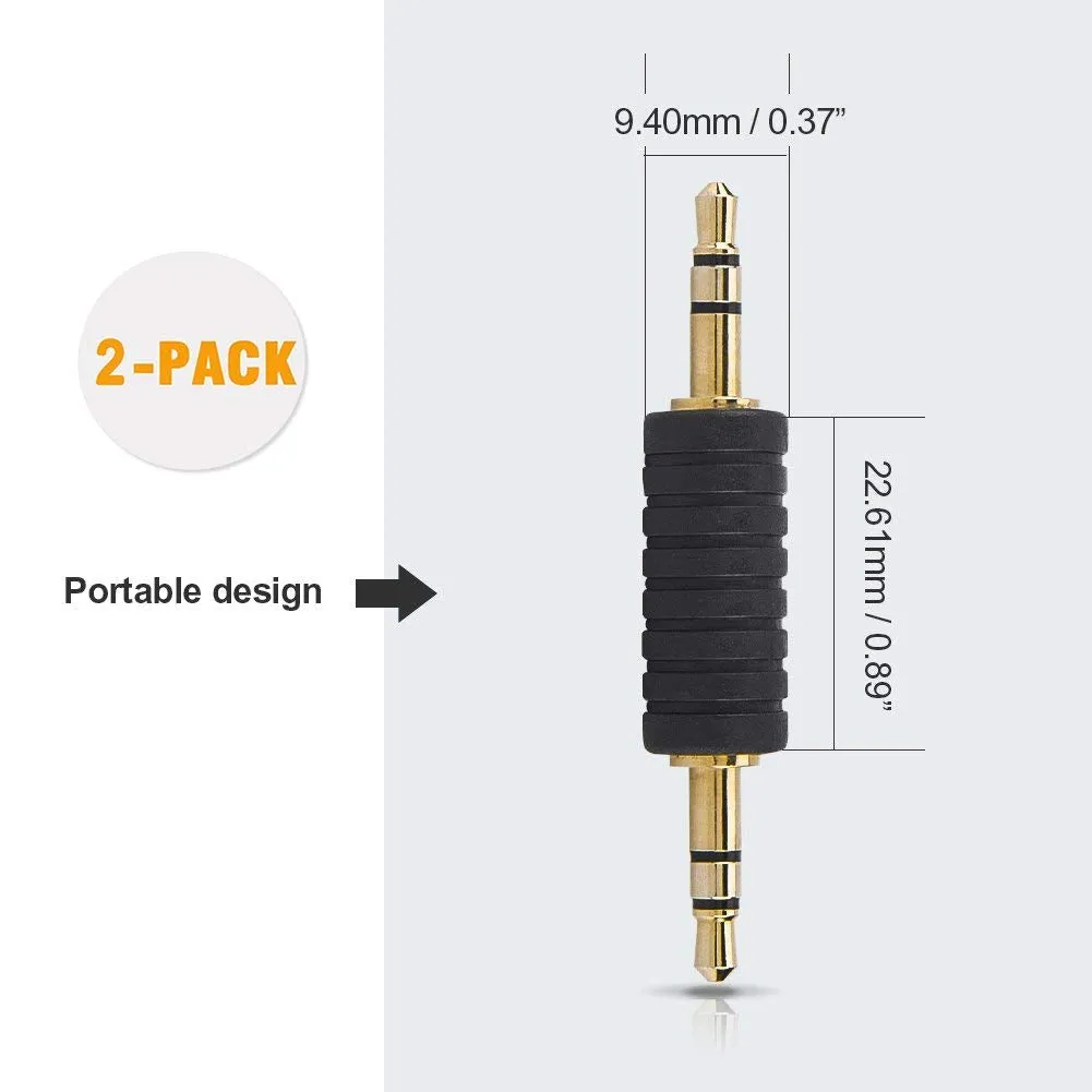 CableCreation 3.5mm stereo adapter 2-pack verguld