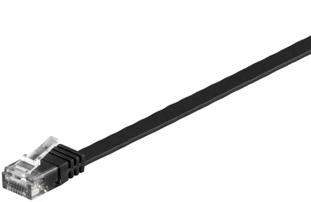Microconnect CAT6 U/UTP Flat netwerkkabel 15m zwart